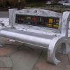 alum. &  stained glass bench