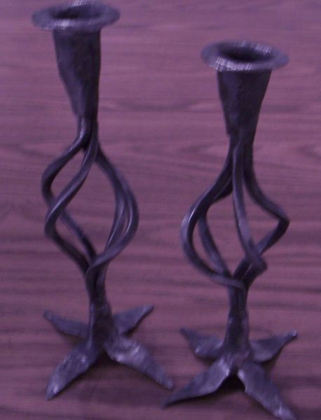 First try at candle holders