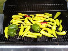 grill loaded with peppers