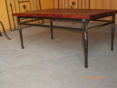 jarrahwood and iron coffee table