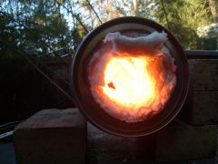 inside the Heineken mini beer keg forge at 4 PSI  of gas