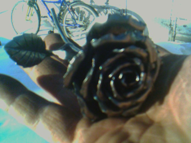 Small art-metal rose