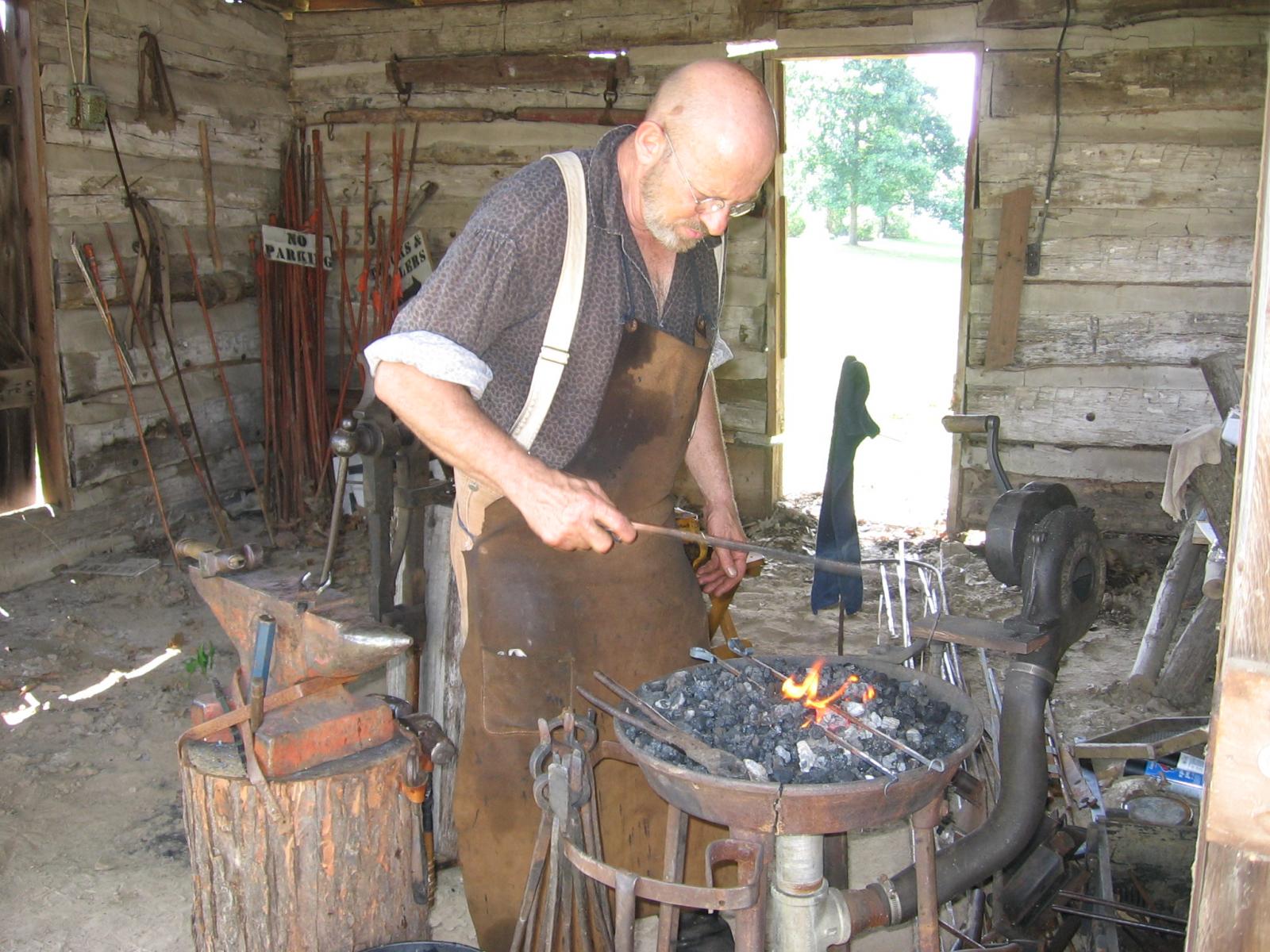 Working the rivet forge