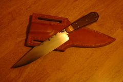 forged 1095 copper bolster walnut handle
