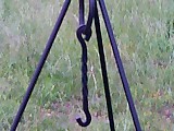 campfire tripod w/twisted hanging hook