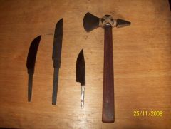 forged knifes and tomahawk