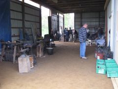 Inside the barn