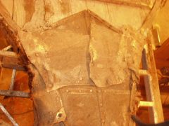 shoe leather patch on salvaged bellows from museum stock