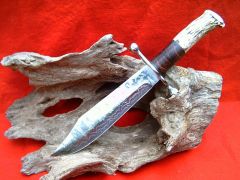 Damascus Bowie Knife made for Tio Pick