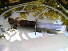 Damascus Drop Point Hunter