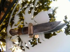 Damascus Drop Point Hunter