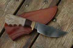 forged file stacked leather and whitetail handle