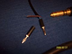 broken contact on welder cable.