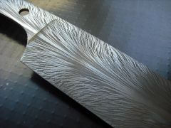 Feather Damascus Kitchen knife blank detail 1