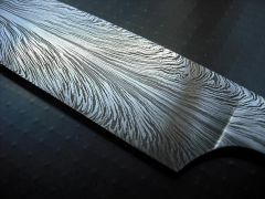 Feather Damascus Kitchen knife blank detail 2