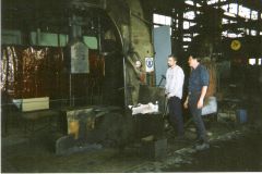 Lindsay & Andrew playing with Chullora steam hammer