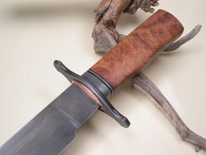 Damascus Bowie Knife detail