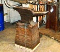 Anvil with wood pyramid stand