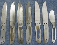 7 knives ready for heat treating