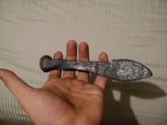 first railroad spike knife