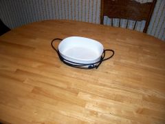 Oval casserole dish holder