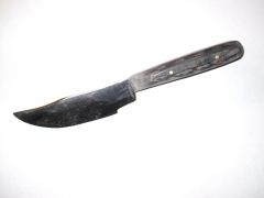 lawn mower blade knife buffalo horn handle
