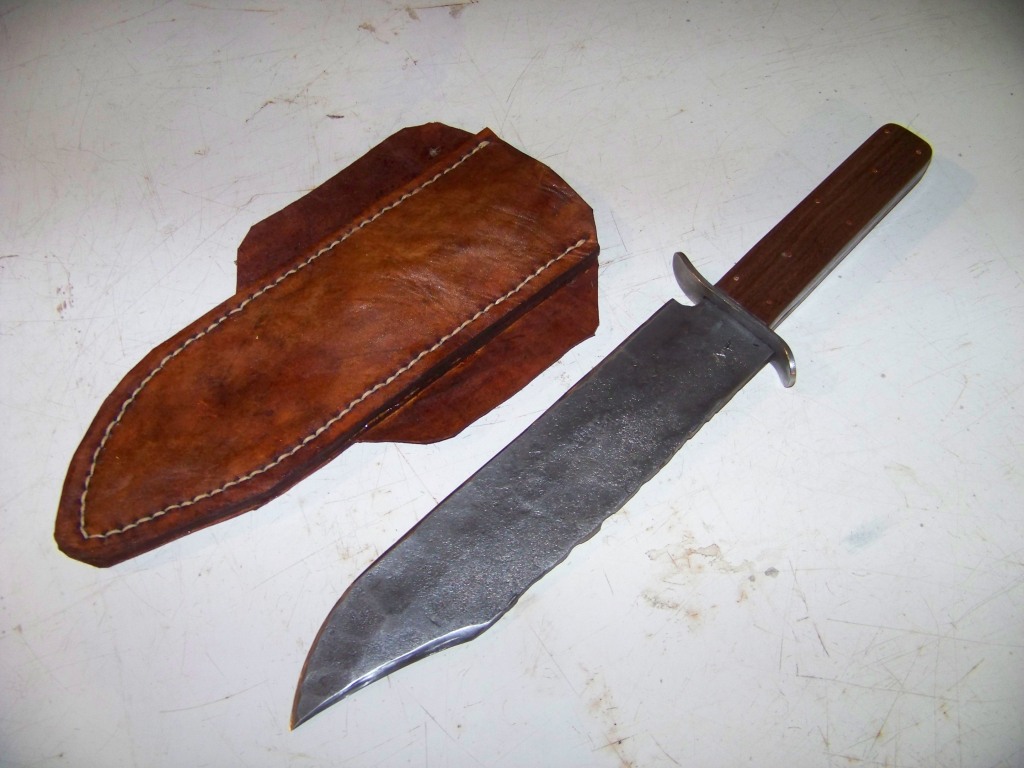 bowie knife and sheath shown separate