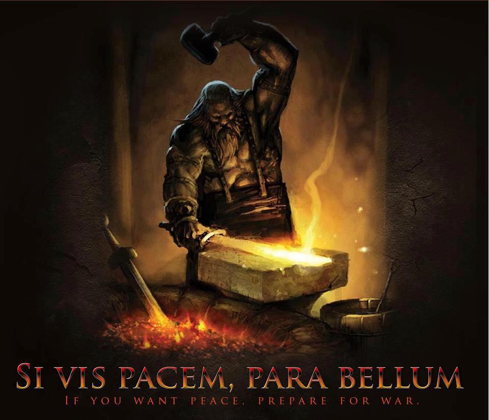 blacksmith image with latin phrase