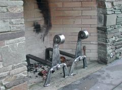 forged stainless andirons