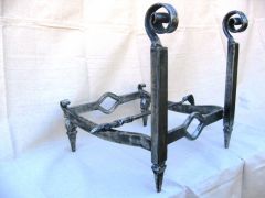 Forged stainless steel andirons