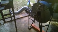 Blower hooked up to the forge