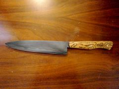 Chefs knife 1095/bocote/hamon