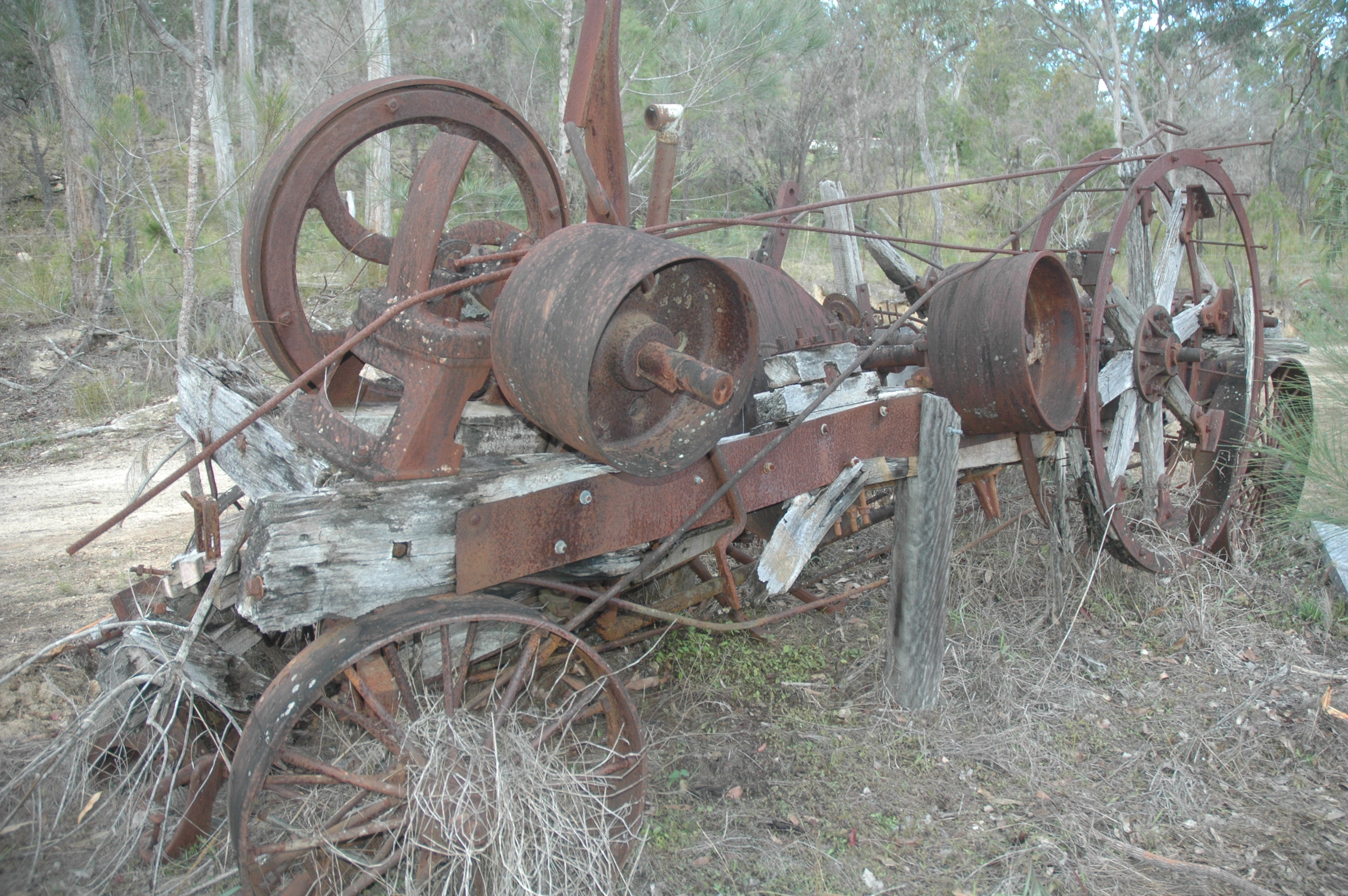 old drill rig iron